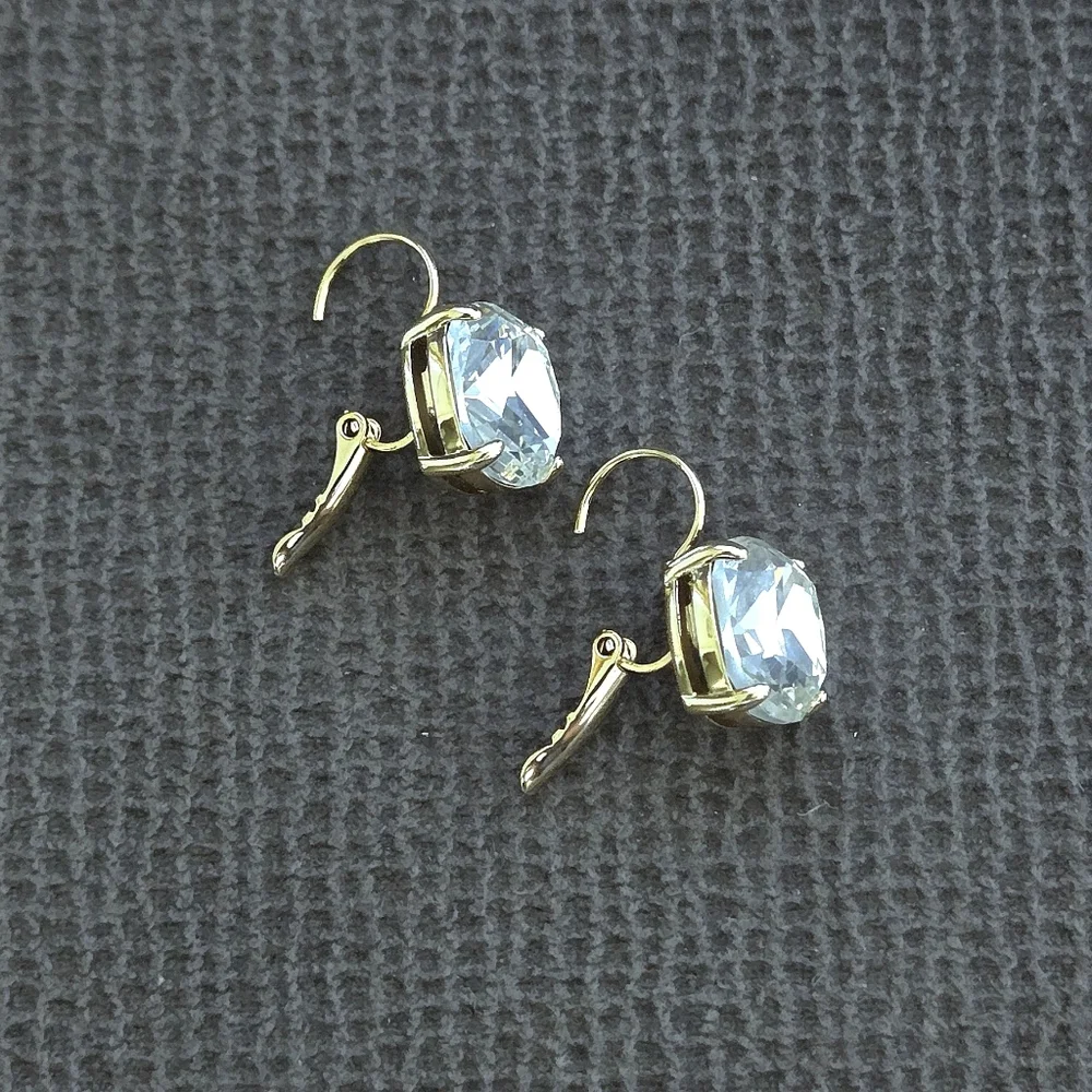 Kate Spade♠️ Clear Faceted Crystal💎 Cushion Earrings - Picture 9 of 16